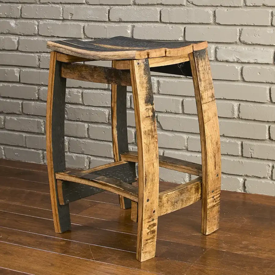 whiskey barrel stave stool made from authentic bourbon barrel staves