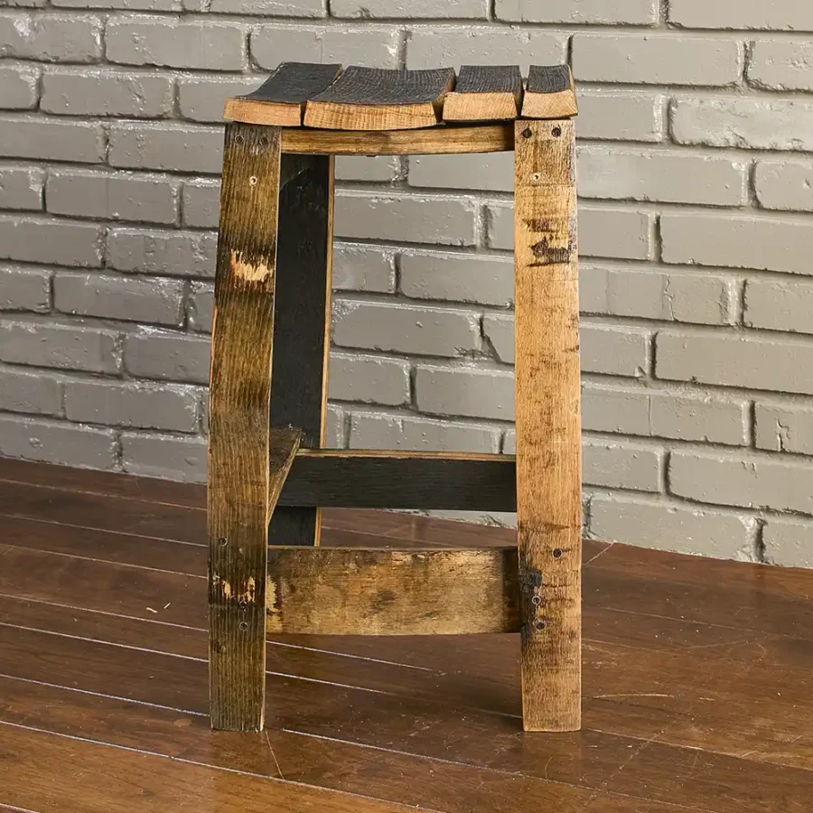 bourbon barrel stave stool made from authentic used barrel staves