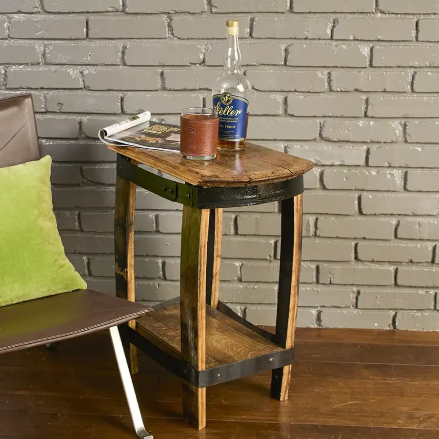 rectangle barrel table made from staves, lids, and rings