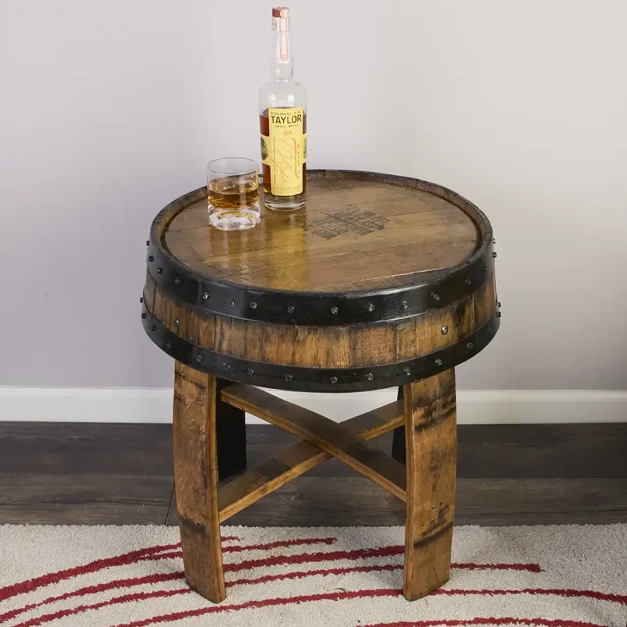 Bourbon Whiskey Barrel End Table - version 2