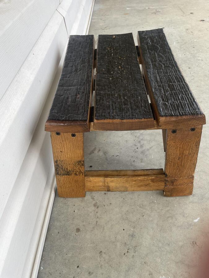 Barrel Stave Footrest or ottoman