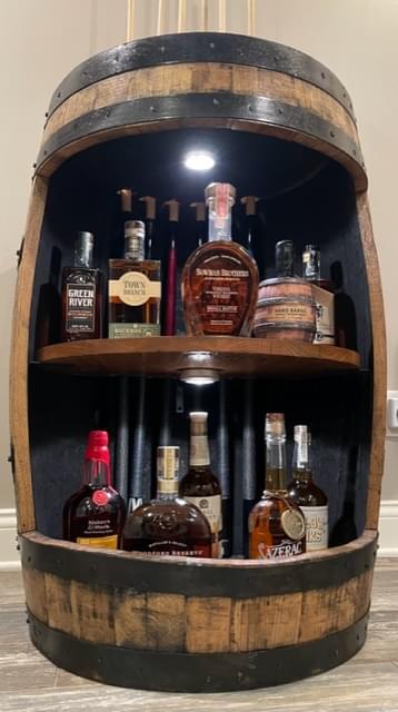 Whiskey Barrel Billiards Cabinet